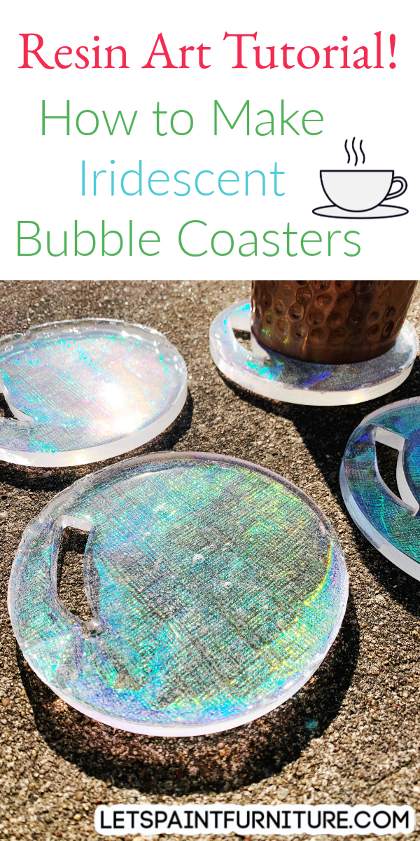 Resin Art Tutorial: How to Make Iridescent Resin Bubble Coasters - Let ...